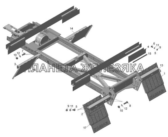 Установка брызговиков 5511-8400004 КамАЗ-65115 (2009)